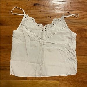 White embroidered lace cami top